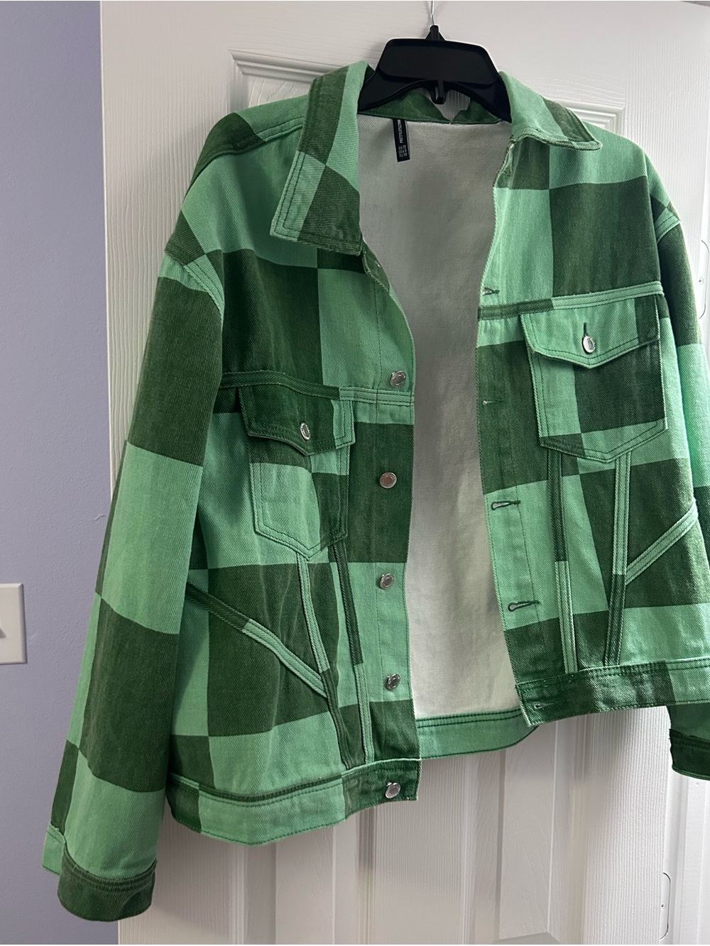 Green Plaid Womens Jacket - Stylish Overshirt